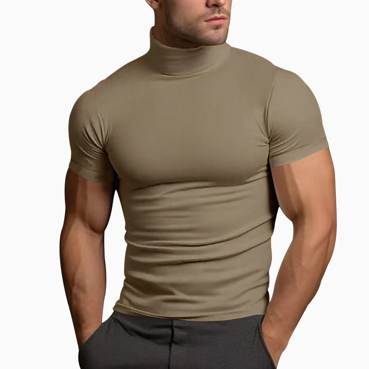 Herren Langarm-Turtleneck-Shirt aus atmungsaktivem Stretchmaterial