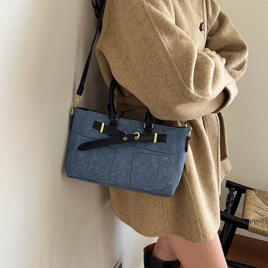 Damen elegante Wildleder-Handtasche mit abnehmbaren Schulterriemen Nord Taschen
