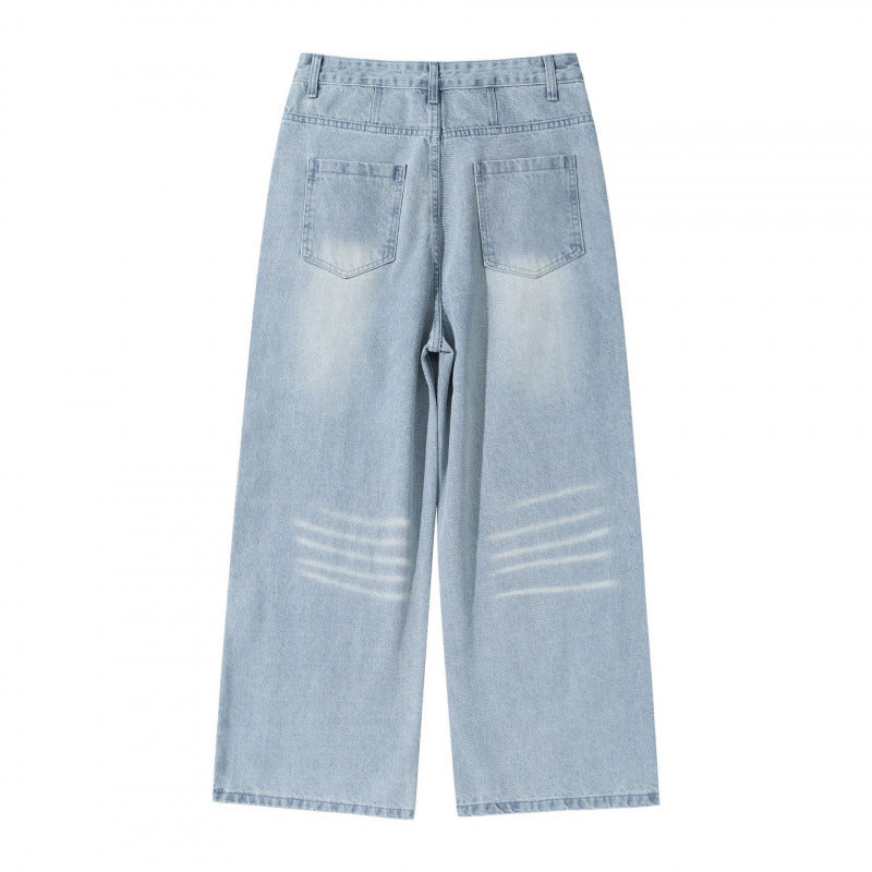 Damen Weite High‑Waist Jeans im Vintage‑Denim mit Used‑Effekt Nord Taschen