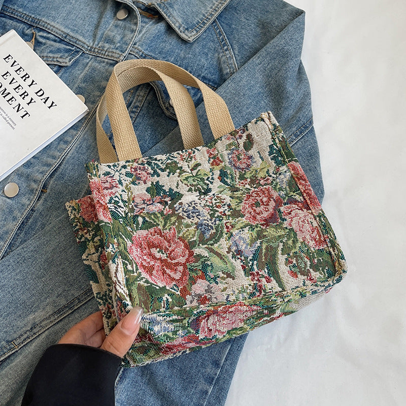 Damen Einkaufstasche im floralen Jacquard-Design Nord Taschen