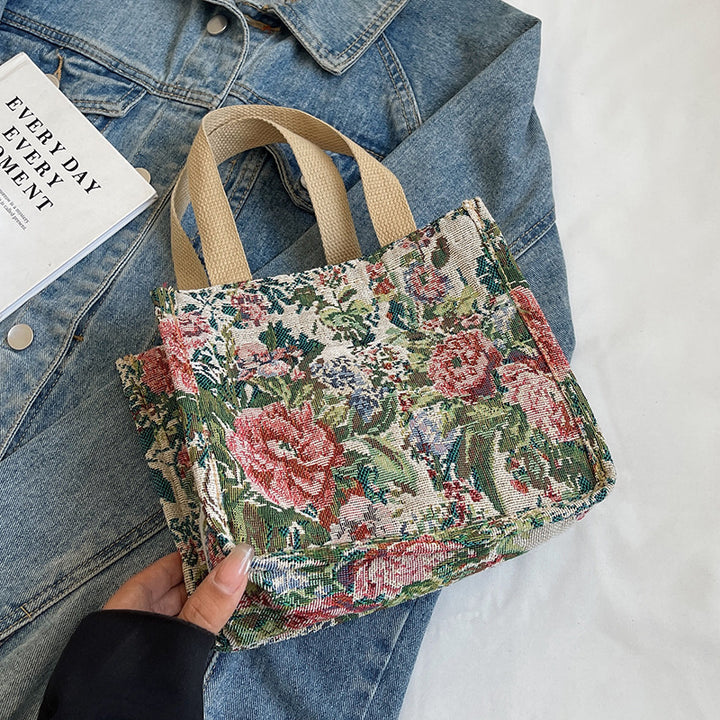 Damen Einkaufstasche im floralen Jacquard-Design Nord Taschen