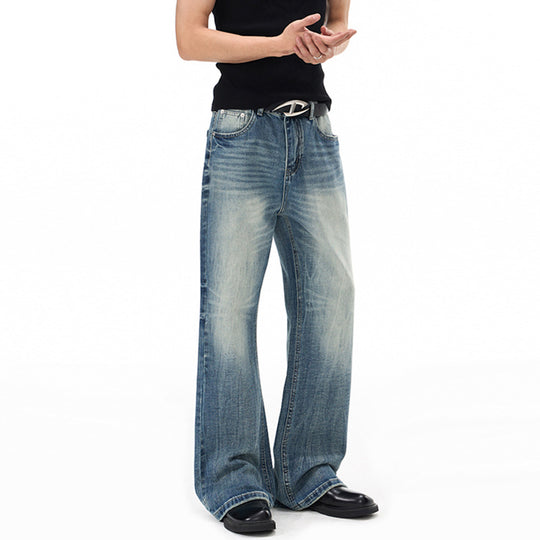 Herren Weitgeschnittene Schlagjeans im Vintage‑Flair mit tiefer Bundlinie und natürlichen Fade-Details Nord Taschen