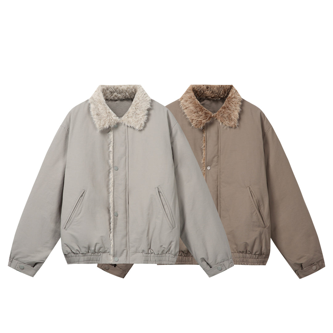Damen Minimalistische Thermo‑Blousonjacke mit Kunstfell‑Umlegekragen und elastischem Tunnelzugsaum Nord Taschen