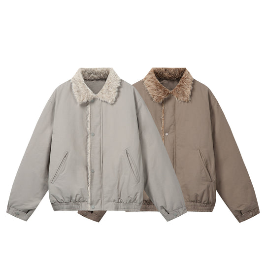 Damen Minimalistische Thermo‑Blousonjacke mit Kunstfell‑Umlegekragen und elastischem Tunnelzugsaum Nord Taschen
