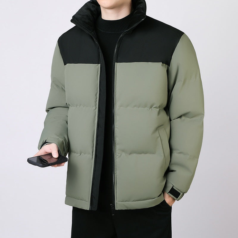 Herren Isolierte Winter-Steppjacke mit geometrischer Ton-in-Ton‑Steppung und hohem Stehkragen Nord Taschen