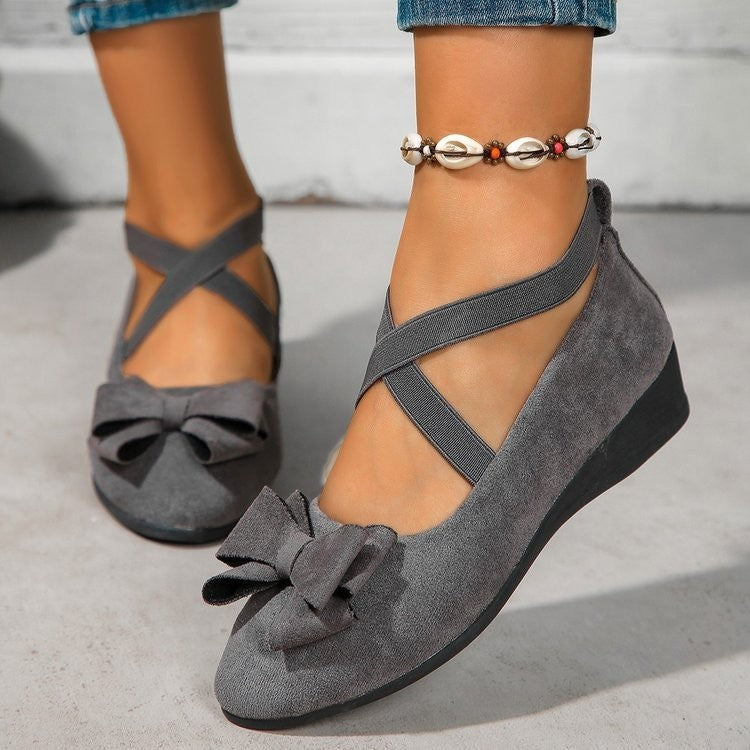 Damen  minimalistische Samt-Ballerina mit dekorativer Fußkette und ergonomischem Komfortfußbett Nord Taschen