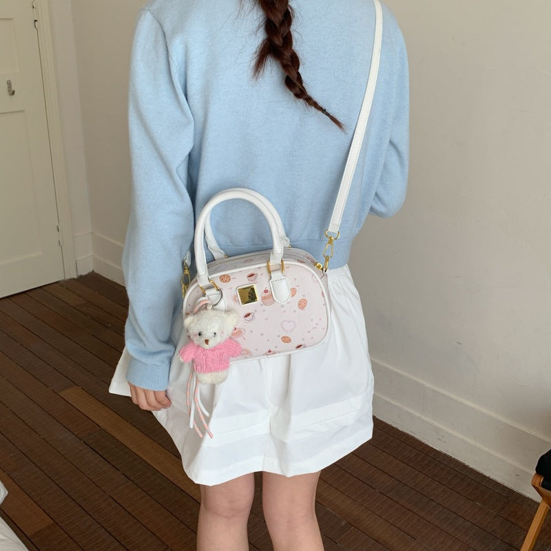 Damen Handtasche mit verspieltem Cupcake-Muster und abnehmbarem Schulterriemen Nord Taschen