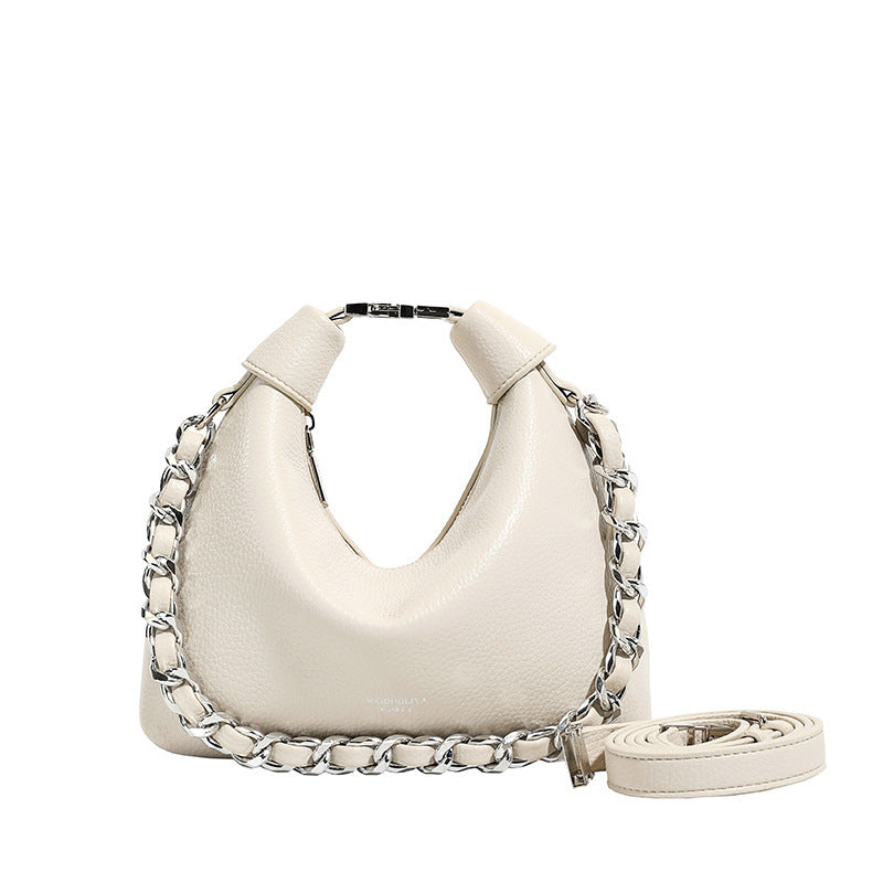 Damen Hobo-Tasche mit schimmernder Oberfläche und trendigem Kettenakzent Nord Taschen