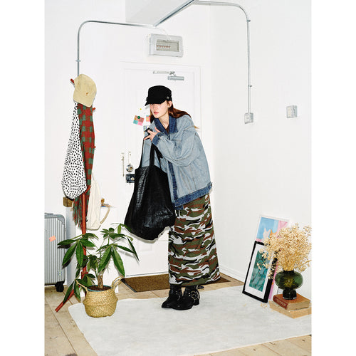 Unisex Oversize-Jeansjacke im Boxy‑Cut mit Kontrastblende und Brustklappen Nord Taschen