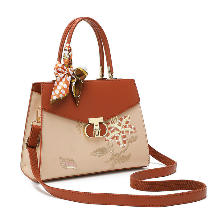 Damen elegante Handtasche mit floralem Stickdesign Nord Taschen