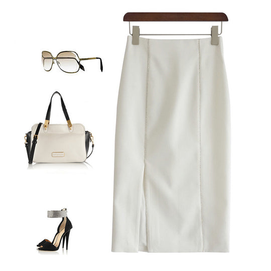 Damen Eleganter Bleistiftrock mit seitlichem Schlitz und feinem Stoff Nord Taschen