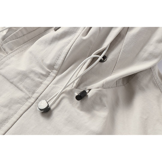 Unisex Leichte winddichte Kapuzenjacke im Boxy‑Cut mit Kordelzug und verdeckter Front Nord Taschen