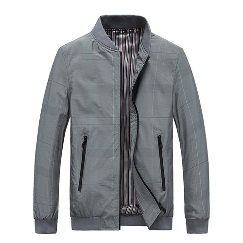 Herren leichter Nylon‑Bomberjacke mit gestreiftem Innenfutter, Reißverschluss‑Taschen und gerippten Abschlüssen Nord Taschen