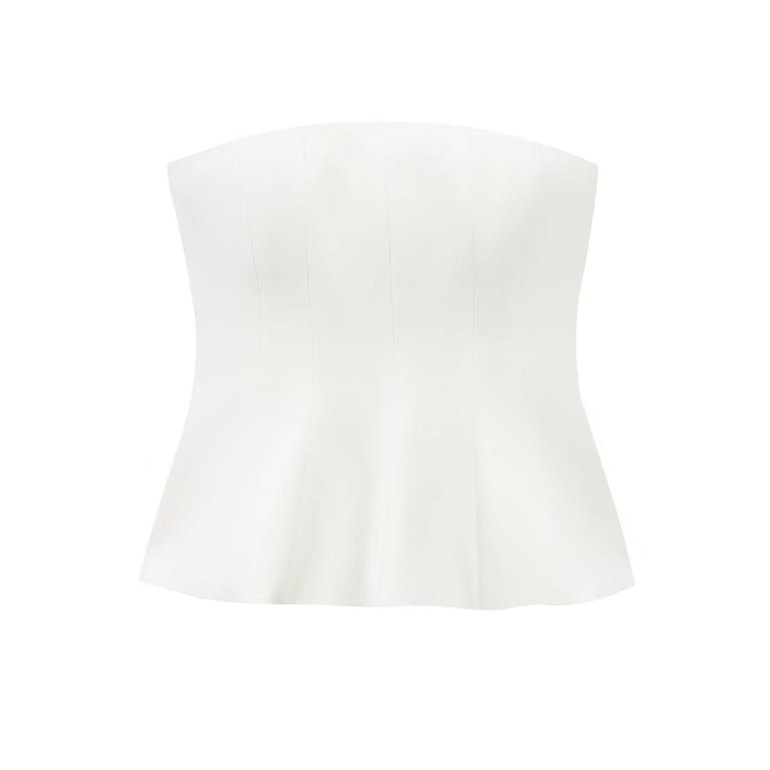 Damen Bustier-Oberteil mit figurformendem Schnitt und elegantem Plissee
