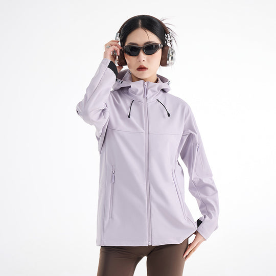 Damen Atmungsaktive Softshell-Regenjacke mit Kapuze, winddicht und minimalistischer Tech-Optik Nord Taschen