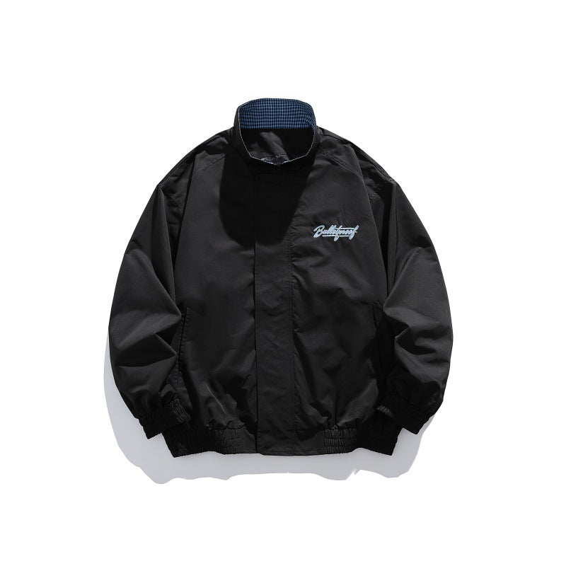 Unisex Leichte Boxy-Blousonjacke mit Stehkragen, elastischen Bündchen und gesticktem Brustdetail Nord Taschen
