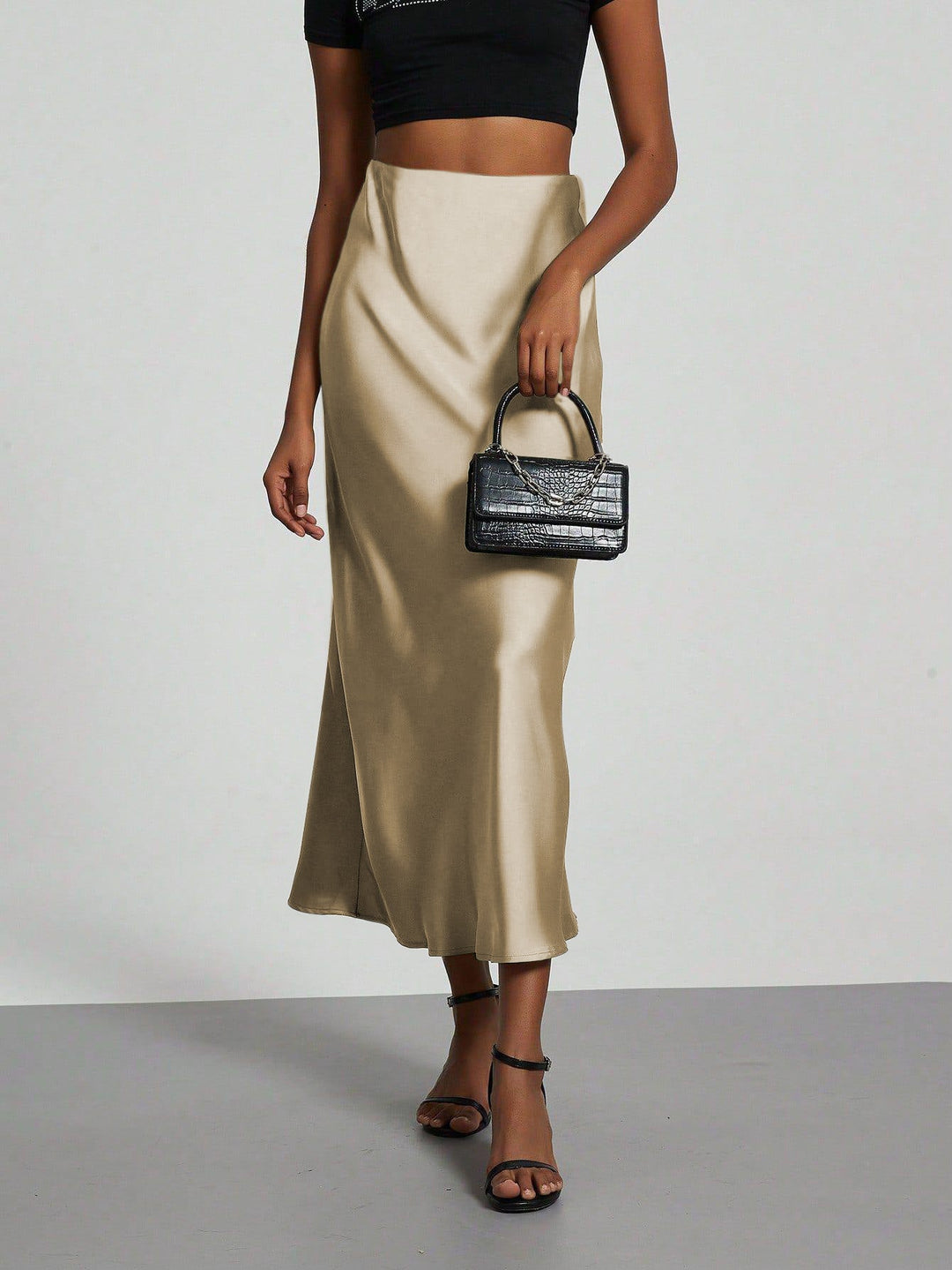 Damen Elegante und fließende Satin Maxiröcke