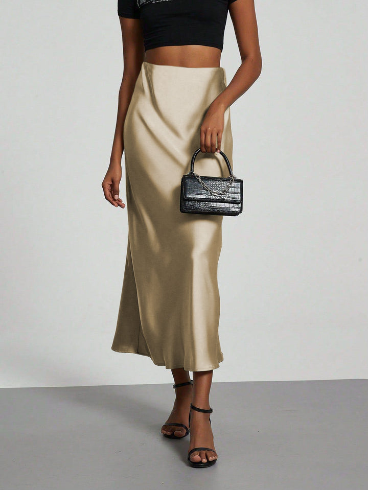 Damen Elegante und fließende Satin Maxiröcke