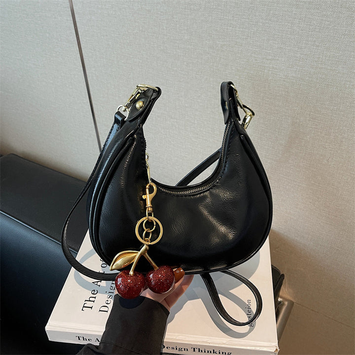Damen Hobo-Tasche mit dekorativem Kirschmotiv und hochwertigem Kunstleder Nord Taschen