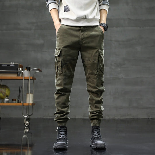 Herren Cargo-Jogginghose mit Camouflage-Knieeinsatz & elastischen Bündchen Nord Taschen