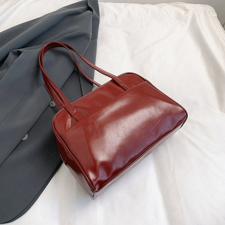Damen elegante Shopper-Tasche mit glänzender Lederoberfläche Nord Taschen