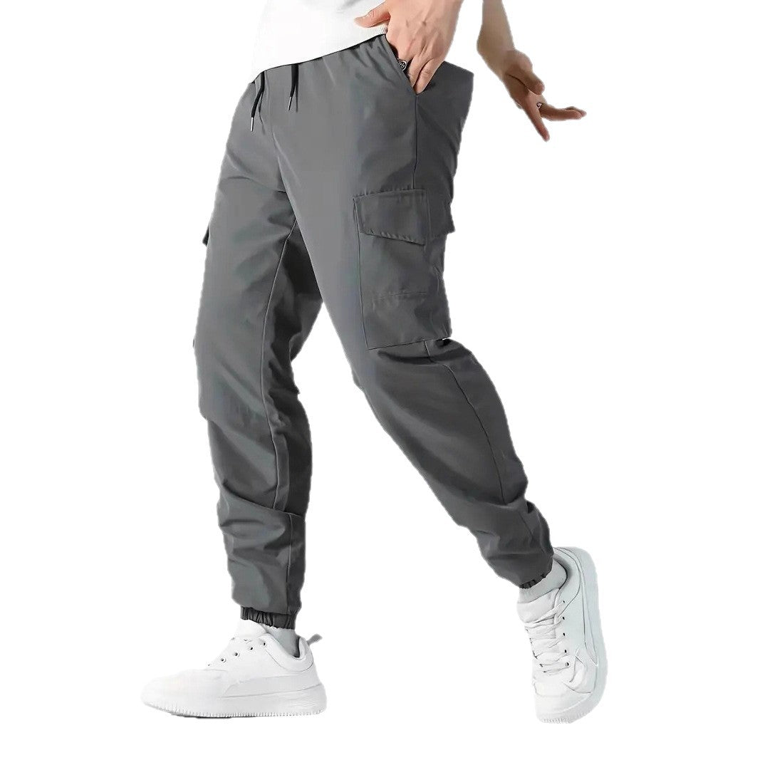 Herren Leichte Tech-Cargohose im Joggerstil mit Tunnelzug, elastischem Beinabschluss & Multifachtaschen Nord Taschen