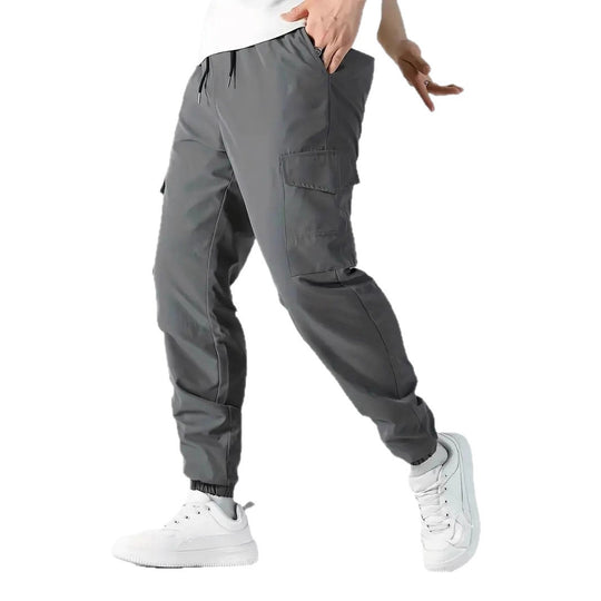 Herren Leichte Tech-Cargohose im Joggerstil mit Tunnelzug, elastischem Beinabschluss & Multifachtaschen Nord Taschen