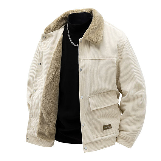 Herren Stilvolle Cordjacke Nord Taschen