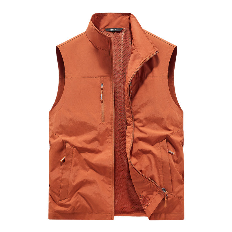 Herren Leichte Outdoorweste mit Mesh-Innenfutter und Multifunktionstaschen Nord Taschen