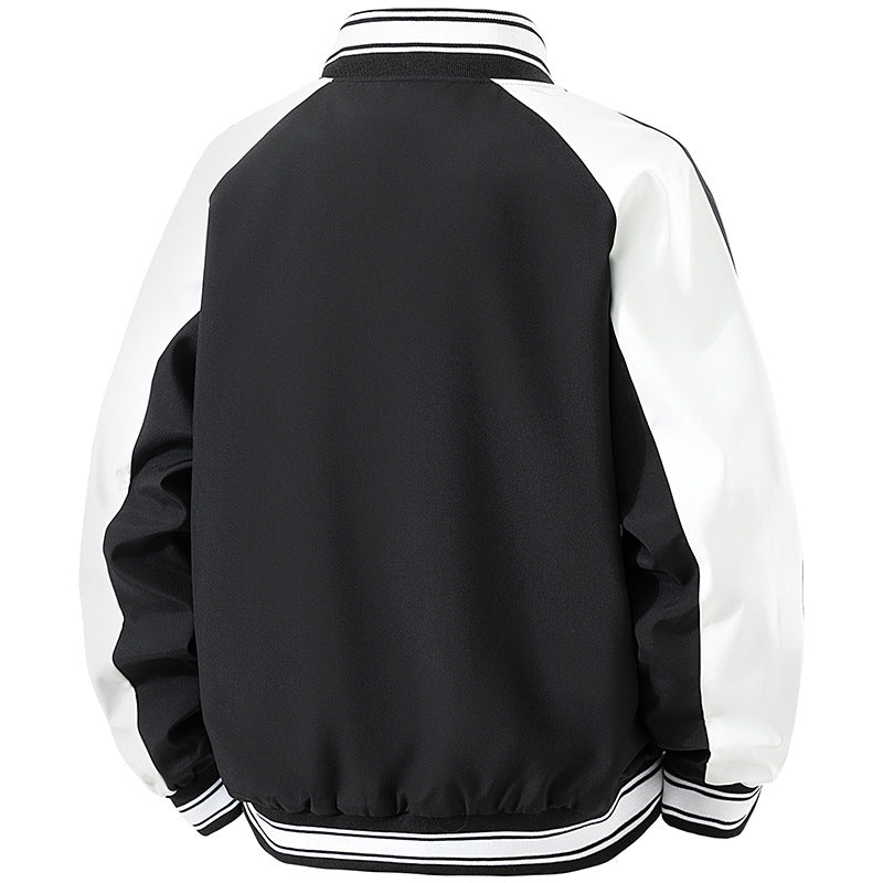 Herren Retro-College-Blouson mit Druckknopfverschluss, Raglanärmeln und Rippbündchen Nord Taschen