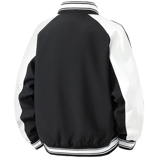 Herren Retro-College-Blouson mit Druckknopfverschluss, Raglanärmeln und Rippbündchen Nord Taschen