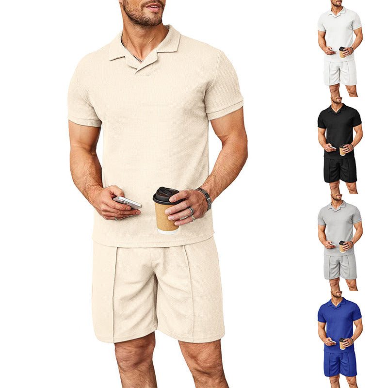 Herren Polo-Shirt und Shorts-Set aus atmungsaktivem Material mit feiner Struktur Nord Taschen