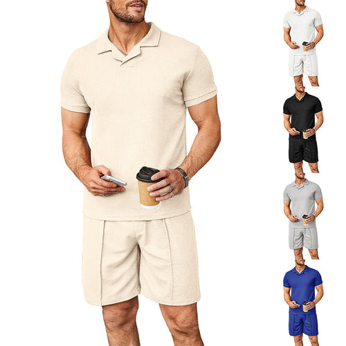 Herren Polo-Shirt und Shorts-Set aus atmungsaktivem Material mit feiner Struktur Nord Taschen