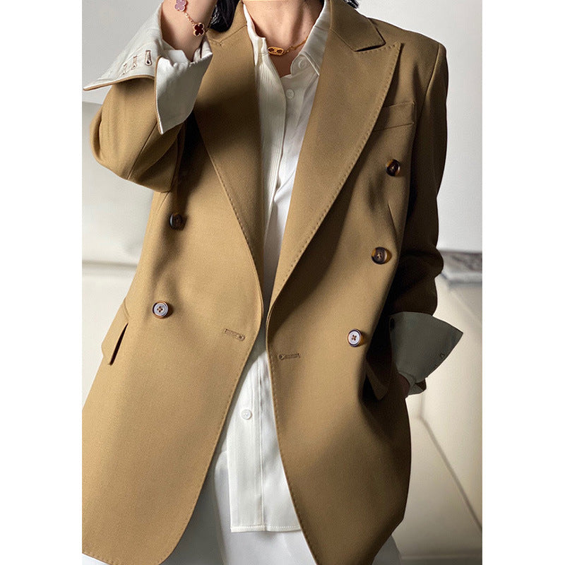 Damen Doppelreiher Wollblazer Nord Taschen