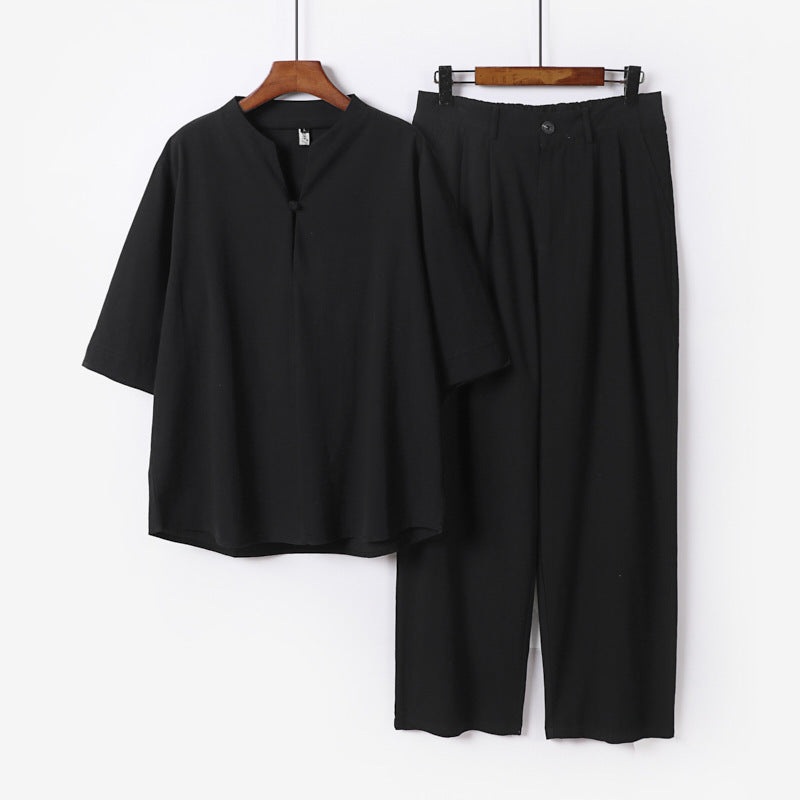 Herren Zweiteiliges Leichtes Freizeitset mit Stehkragen und elastischer Bundhose Nord Taschen