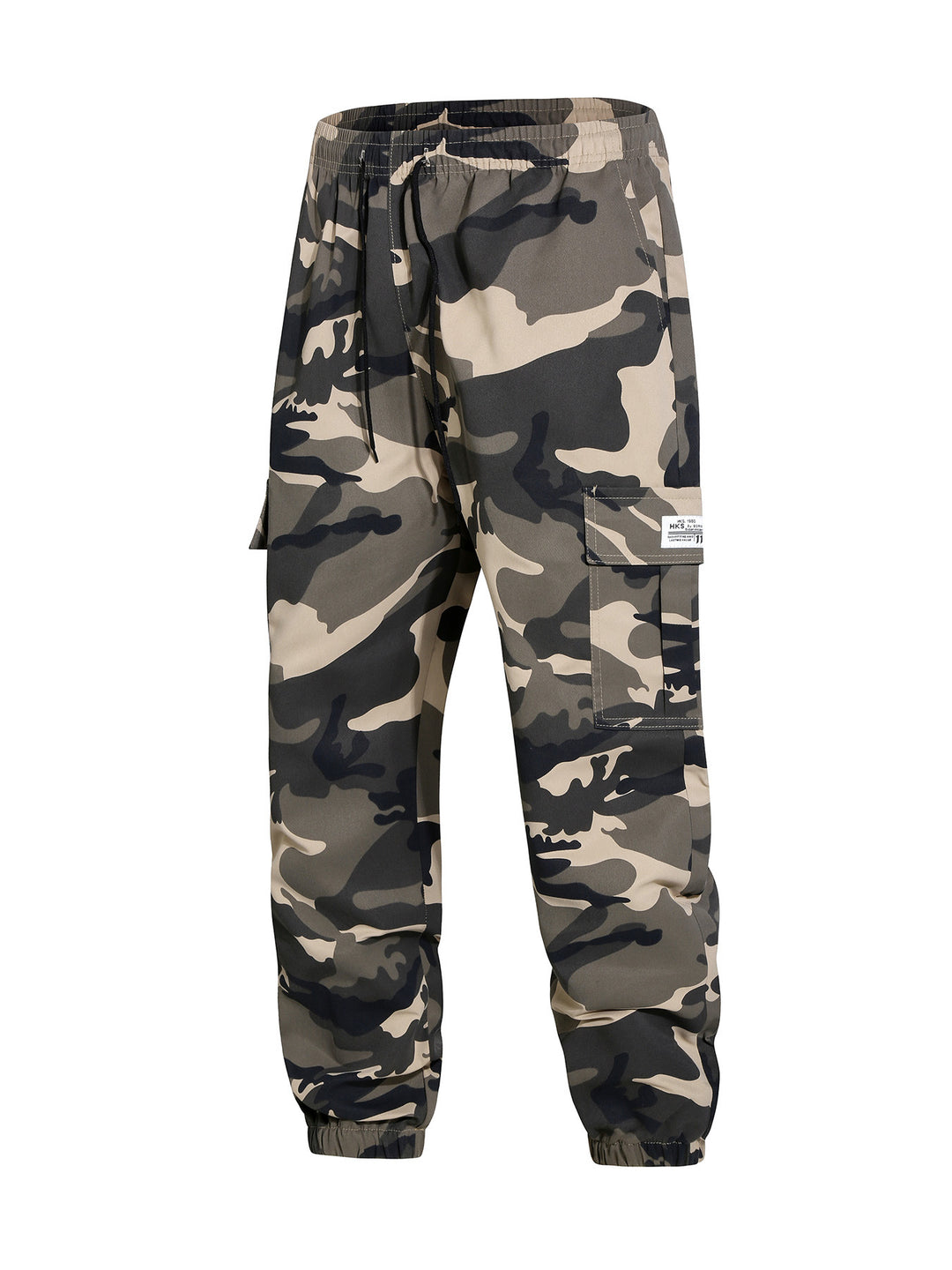 Herren Cargohose im Joggerstil mit Camouflage, Tunnelzugbund & elastischen Knöchelbündchen Nord Taschen