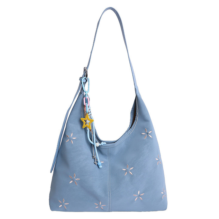 Damen modische Schultertasche mit buntem Anhänger Nord Taschen