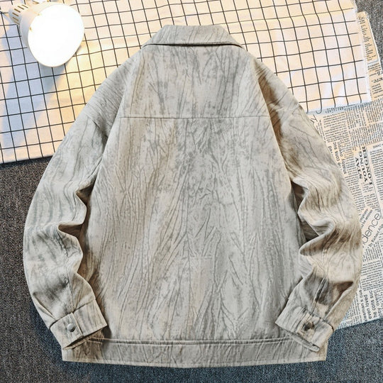Herren Utility-Overshirt aus Vintage-Optik mit Druckknopfleiste, Pattentaschen & gebürsteter Struktur Nord Taschen