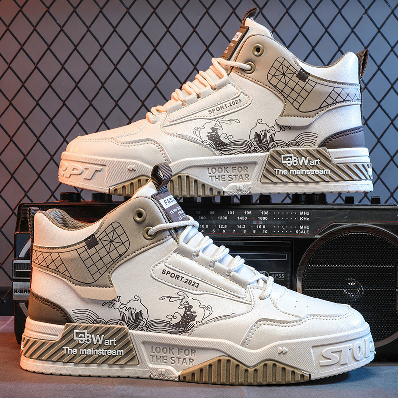 Damen Modische Hochsneaker mit grafischen Details