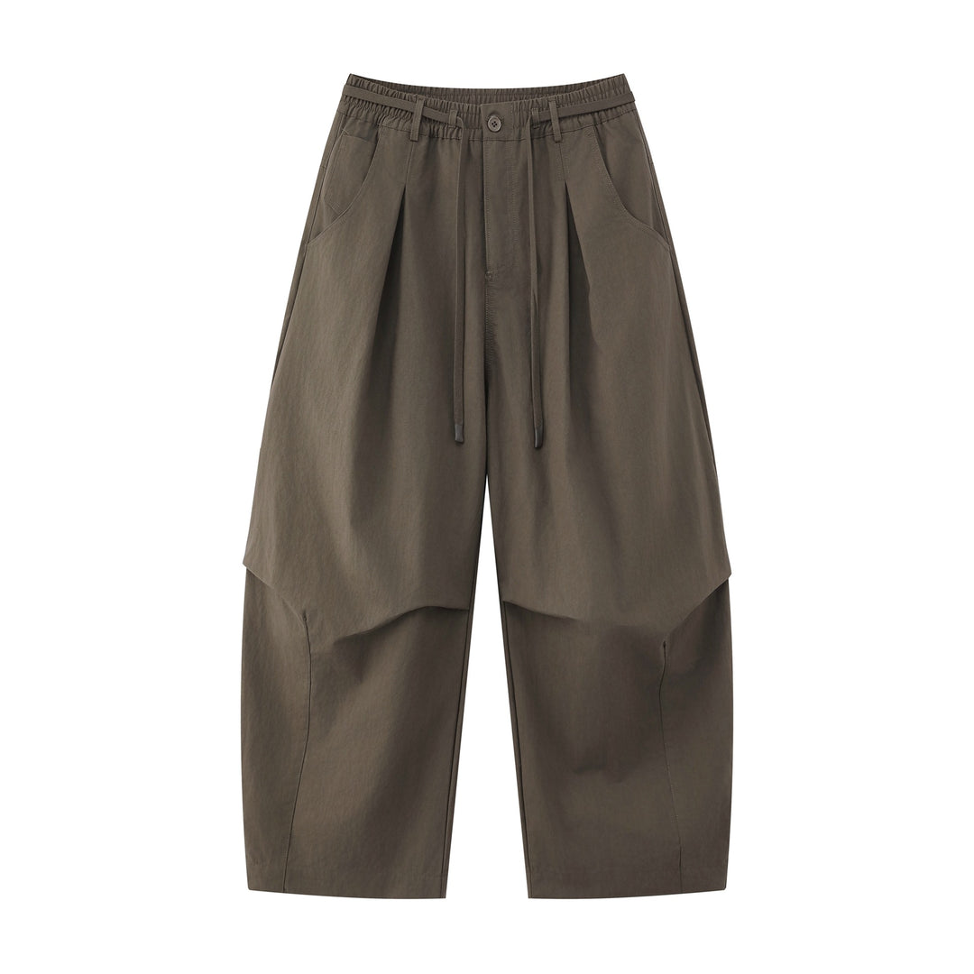 Damen Weite Culotte-Hose mit hohem Bund, Kellerfalten und Kordelzug Nord Taschen