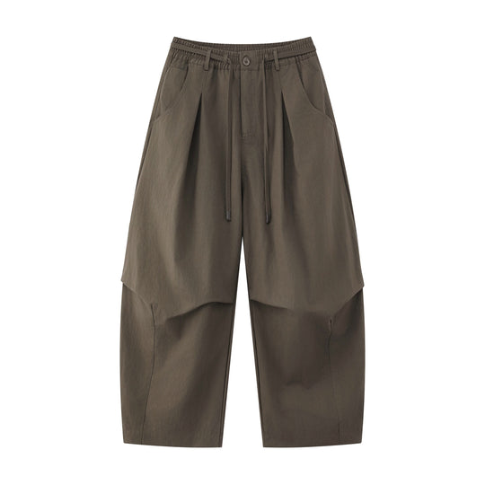 Damen Weite Culotte-Hose mit hohem Bund, Kellerfalten und Kordelzug Nord Taschen