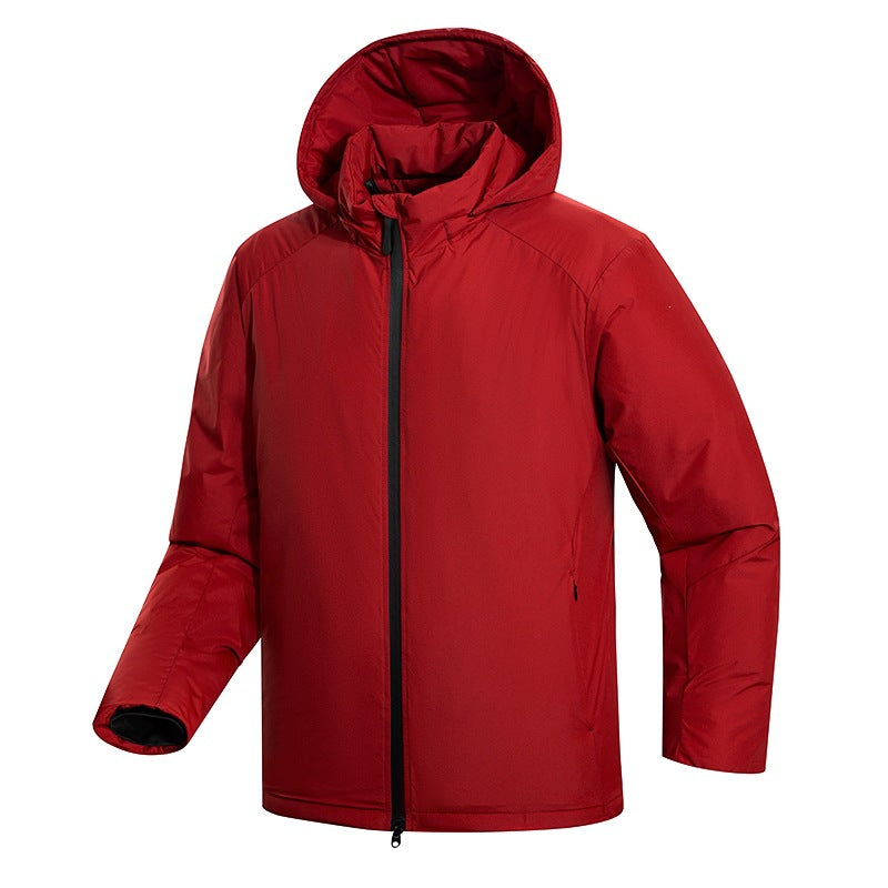 Herren Minimalistische Thermo‑Hoodie‑Jacke mit gesteppter Isolierung und verdecktem Reißverschluss Nord Taschen