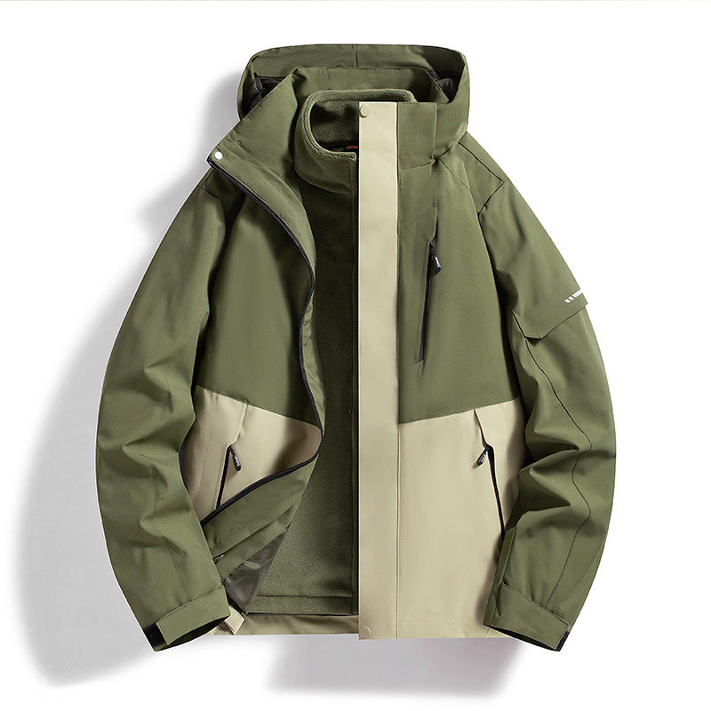 Damen Wasserdichte Outdoor-Jacke mit verstellbarer Kapuze Nord Taschen