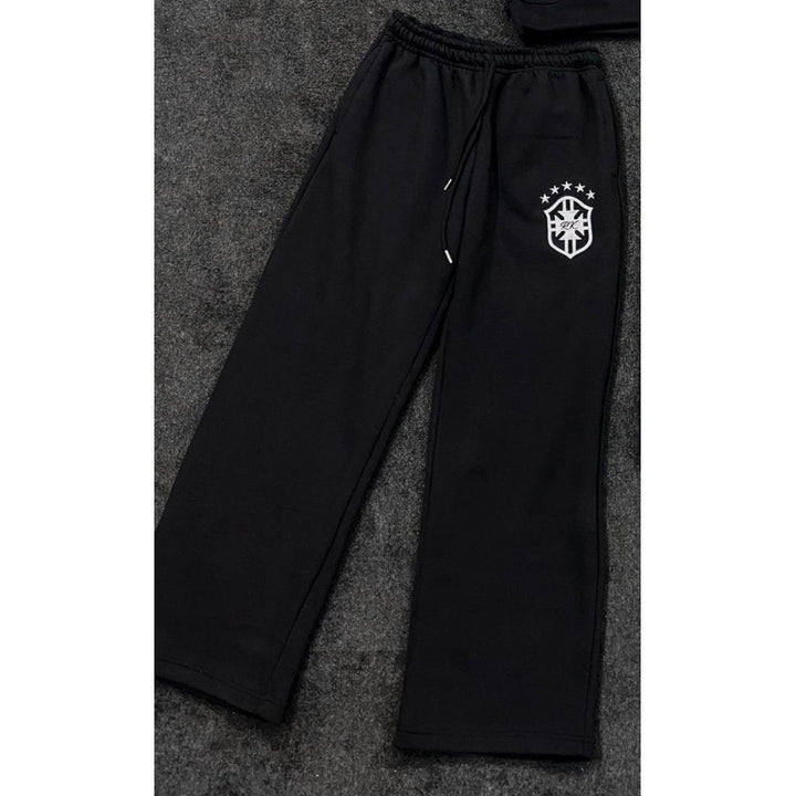 Damen weite Jogginghose mit elastischem Bund, Tunnelzug und gesticktem Emblem Nord Taschen