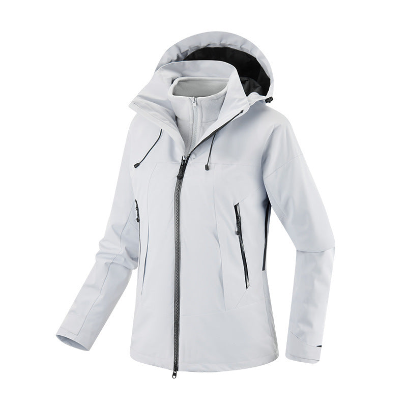Damen Wetterfeste Urban-Trekkingjacke mit Thermo-Fleece-Inlay und verschweißten Reißverschlüssen Nord Taschen