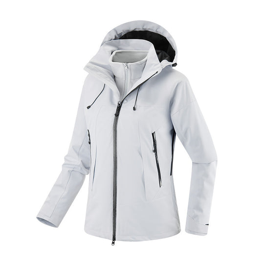 Damen Wetterfeste Urban-Trekkingjacke mit Thermo-Fleece-Inlay und verschweißten Reißverschlüssen Nord Taschen