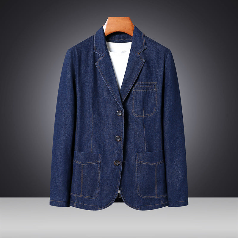 Damen Modische Denim Blazerjacke Nord Taschen