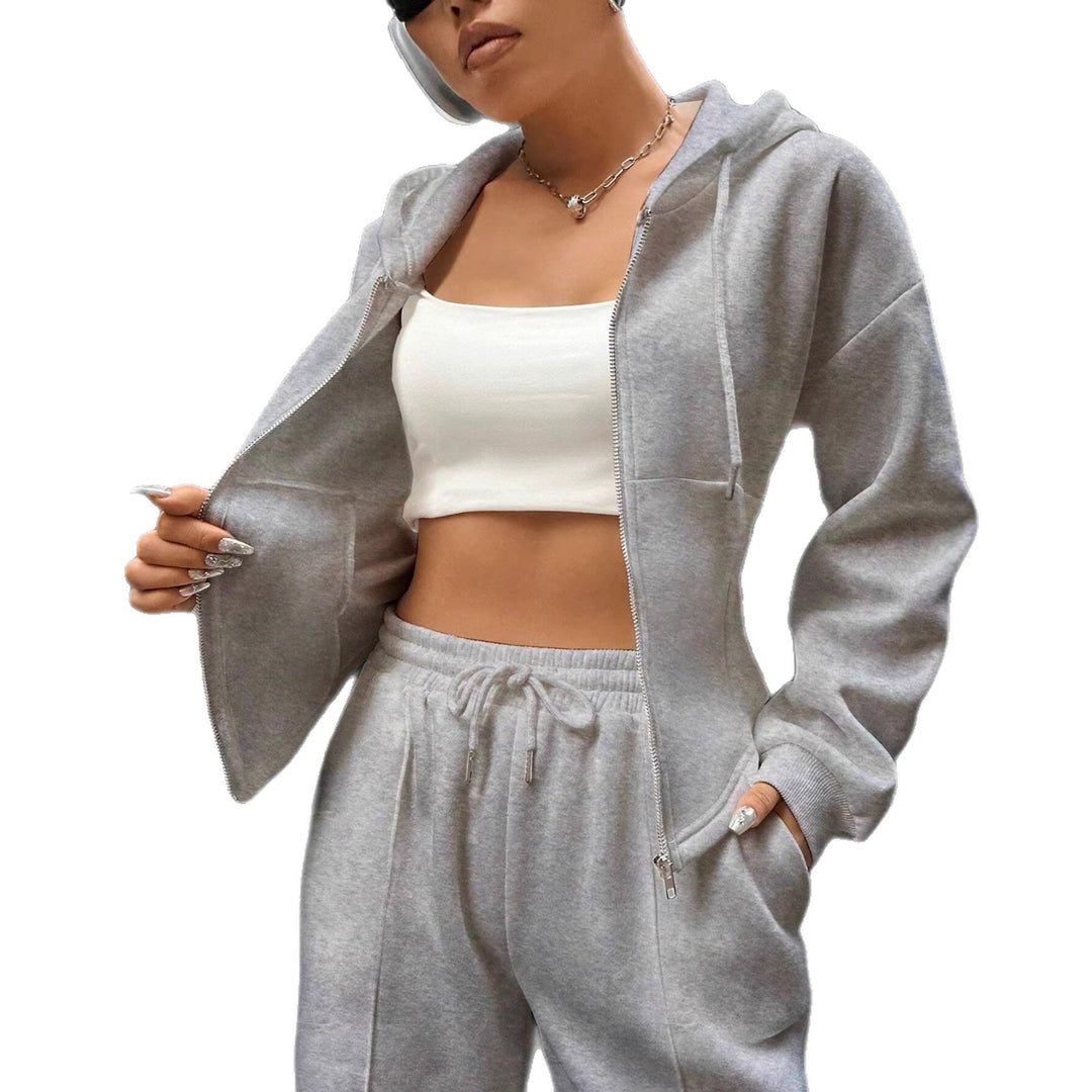 Damen Loungewear-Set mit taillierter Kapuzenjacke und weiter Fleece-Joggingshose Nord Taschen