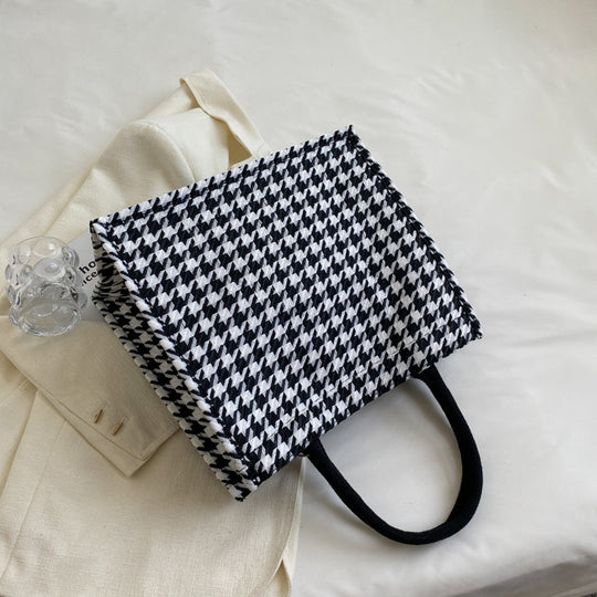 Damen Tragetasche im modernen Hahnentritt-Design Nord Taschen