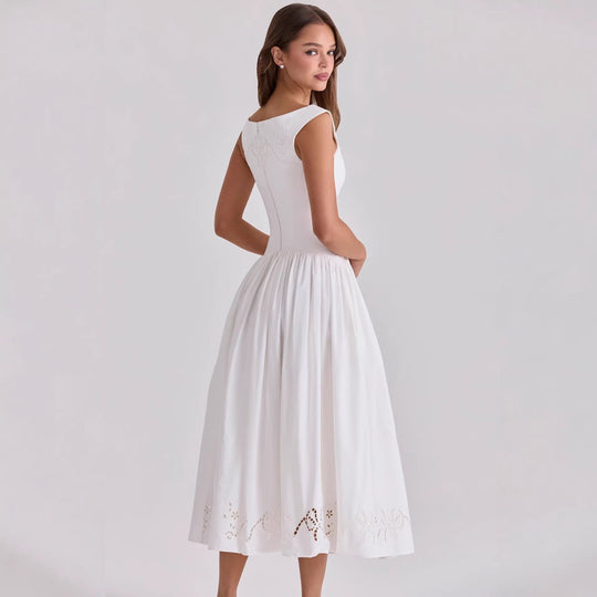 Damen Elegantes Midi-Kleid mit incisierten Details Nord Taschen